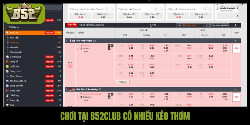 Chơi tại B52club có nhiều kèo thơm